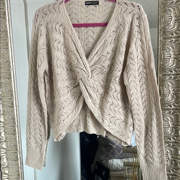 Shein Cream Knitted Sweater - Picture 2 of 7